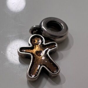 Pandora Silver and Brown Gingerbread Charm